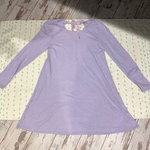 Purple long sleeve dress with bow in back